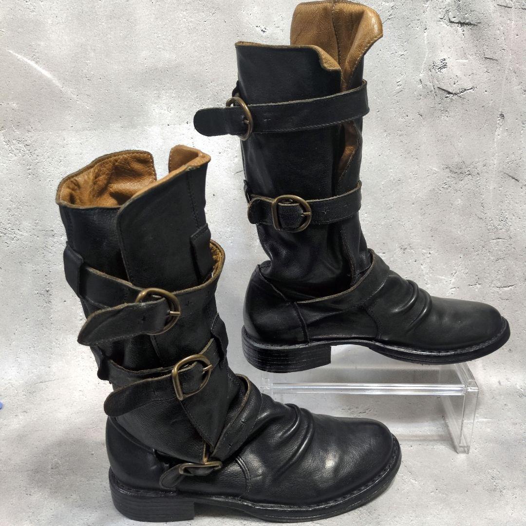 Fiorentini＋Baker エンジニアブーツ 黒 3連ベルト 23cm