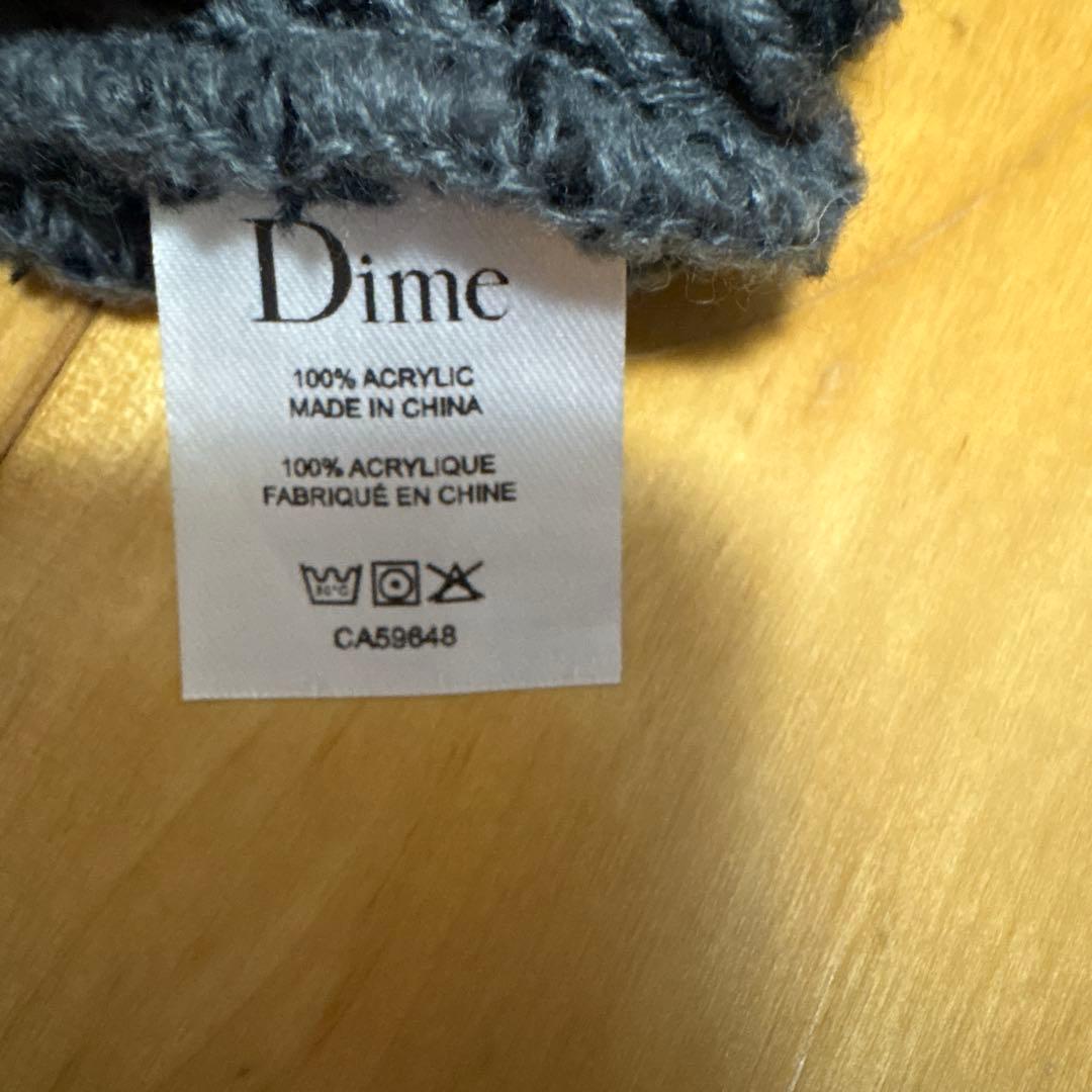 Dime リブ編みニット帽 ブラック
