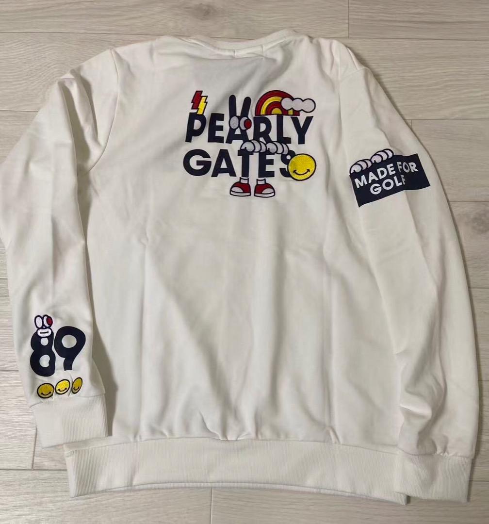 新品 正規品 パーリーゲイツ どうしちゃったPGスウェット 白 サイズ5 L