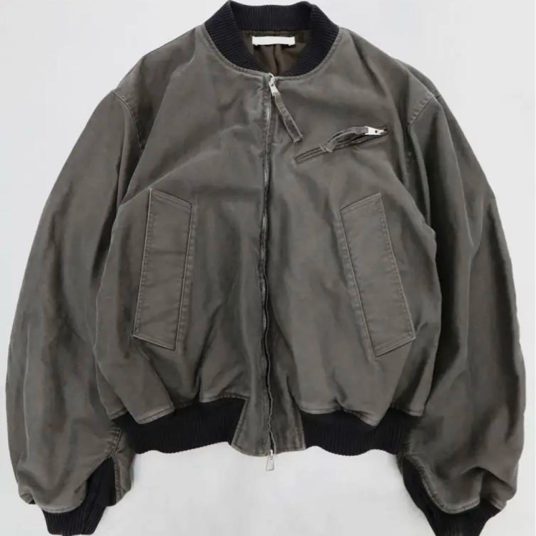 【完売】25AW OUAT 012 グレー ボンバージャケット　MA-1 短丈