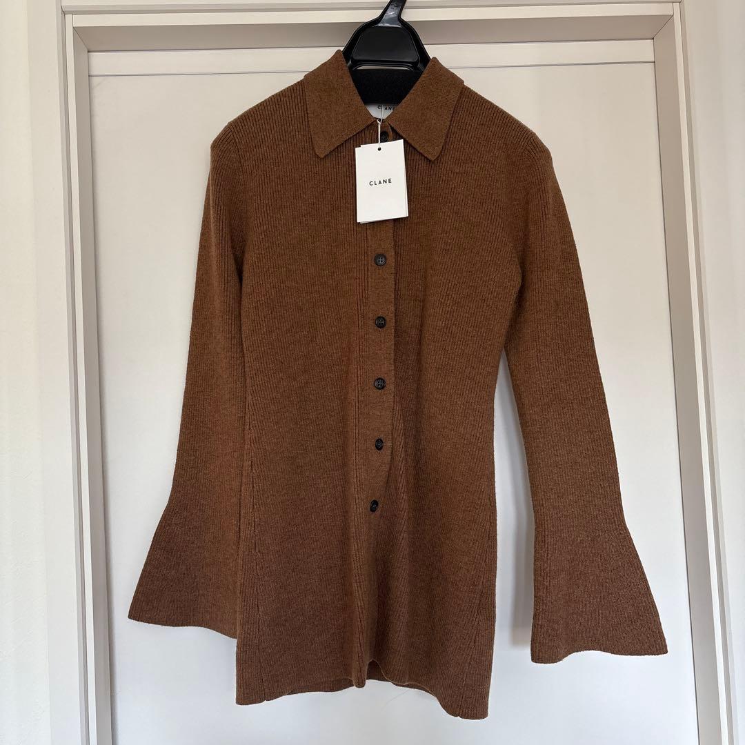 新品未使用　タグ付　CLANE COLLAR RIB CARDIGAN サイズ1