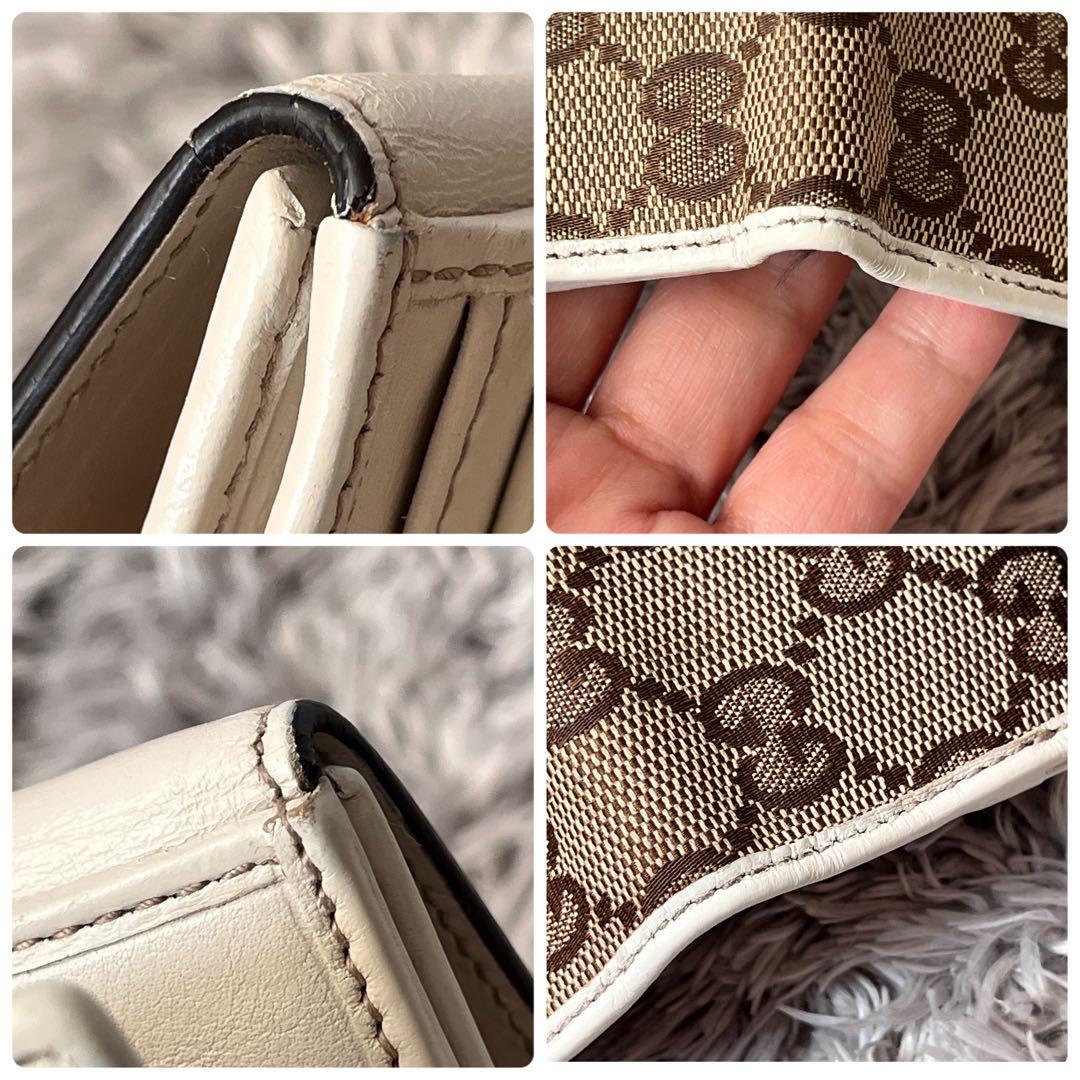 GUCCI ✨GGキャンバス　折り財布　ラブリーハート　ホワイト　レディース