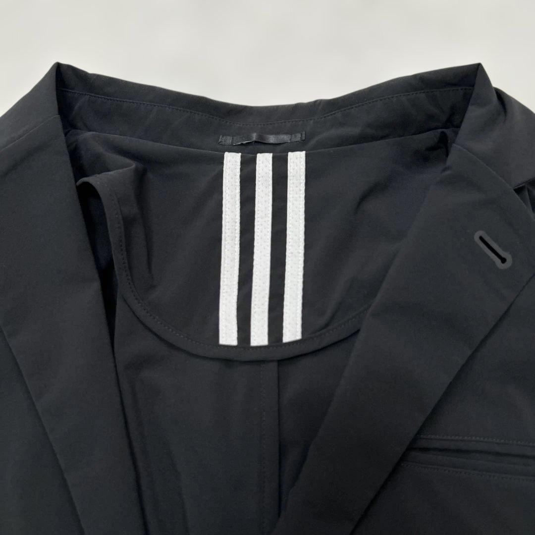 希少 2XL adidas ストレッチ テーラードジャケット 洗える ブラック