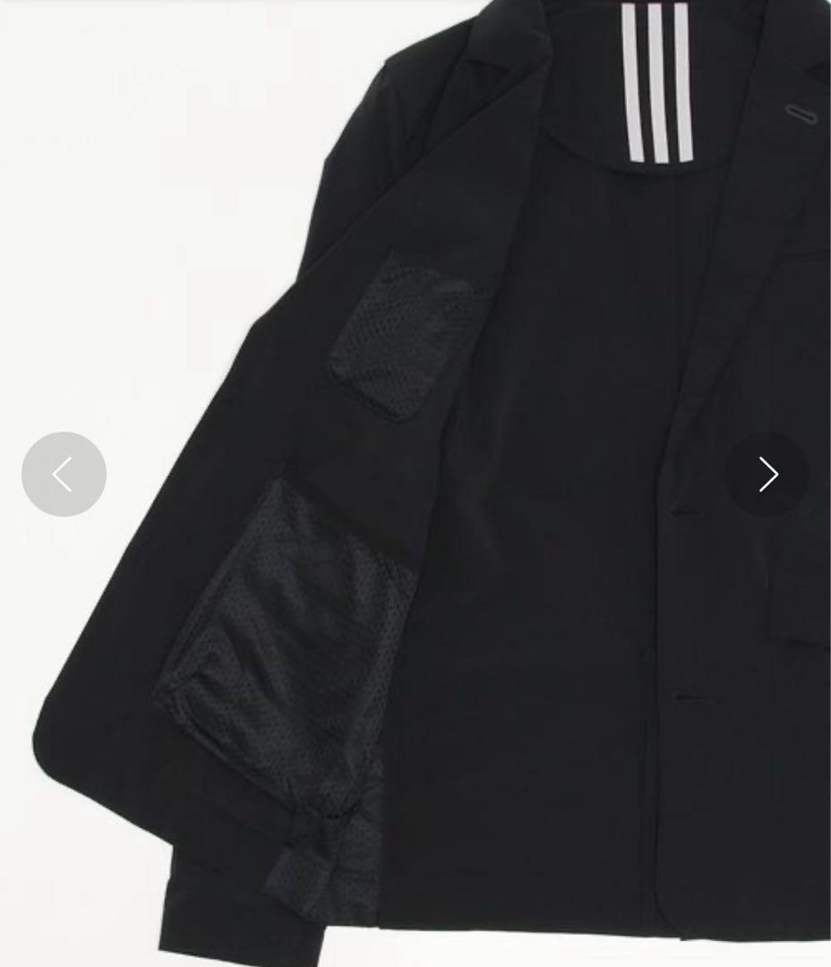 希少 2XL adidas ストレッチ テーラードジャケット 洗える ブラック