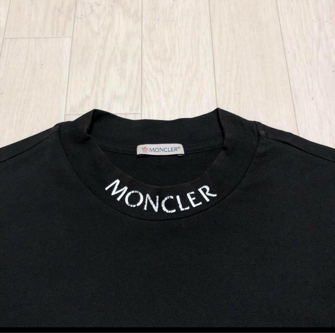 モンクレール　襟ロゴ　XS Tシャツ　ブラック　国内正規品 4S306