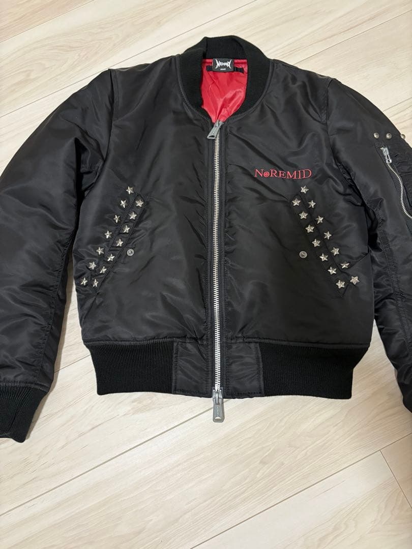 ジャケット・アウター RHINESTONE MA-1 JACKET- BLACK
