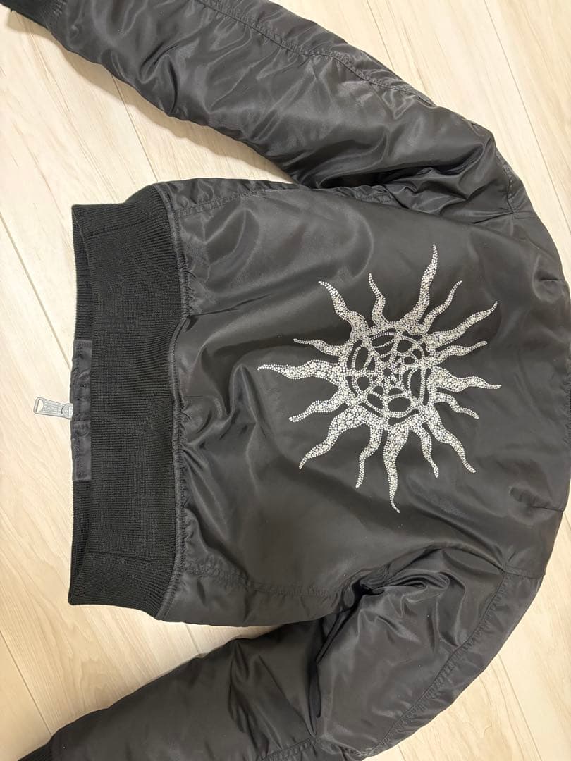 ジャケット・アウター RHINESTONE MA-1 JACKET- BLACK