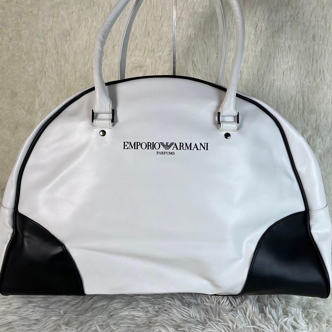 EMPORIO ARMANI スポーツバッグ　ボストンバッグ　ホワイト×ブラック