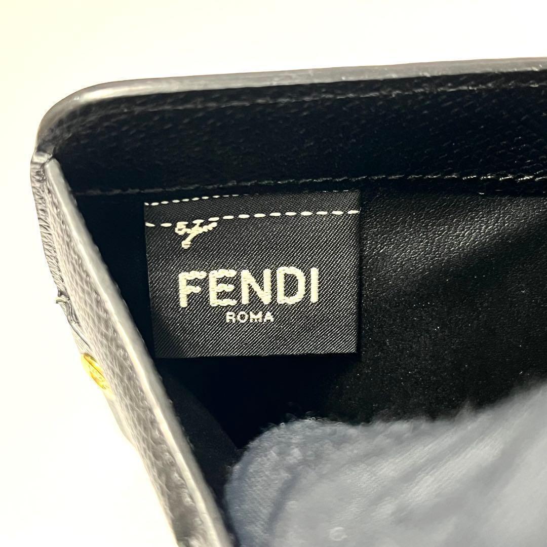 希少✨フェンディ ２つ折り財布 エフイズ FFロゴ ファスナー ブラック
