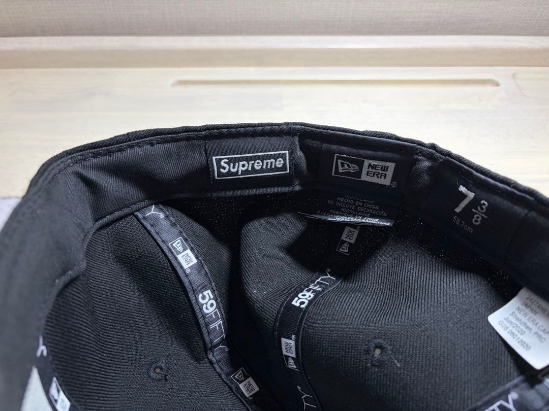 new era Supreme 59FIFTY ブラックキャップ 7 3/8