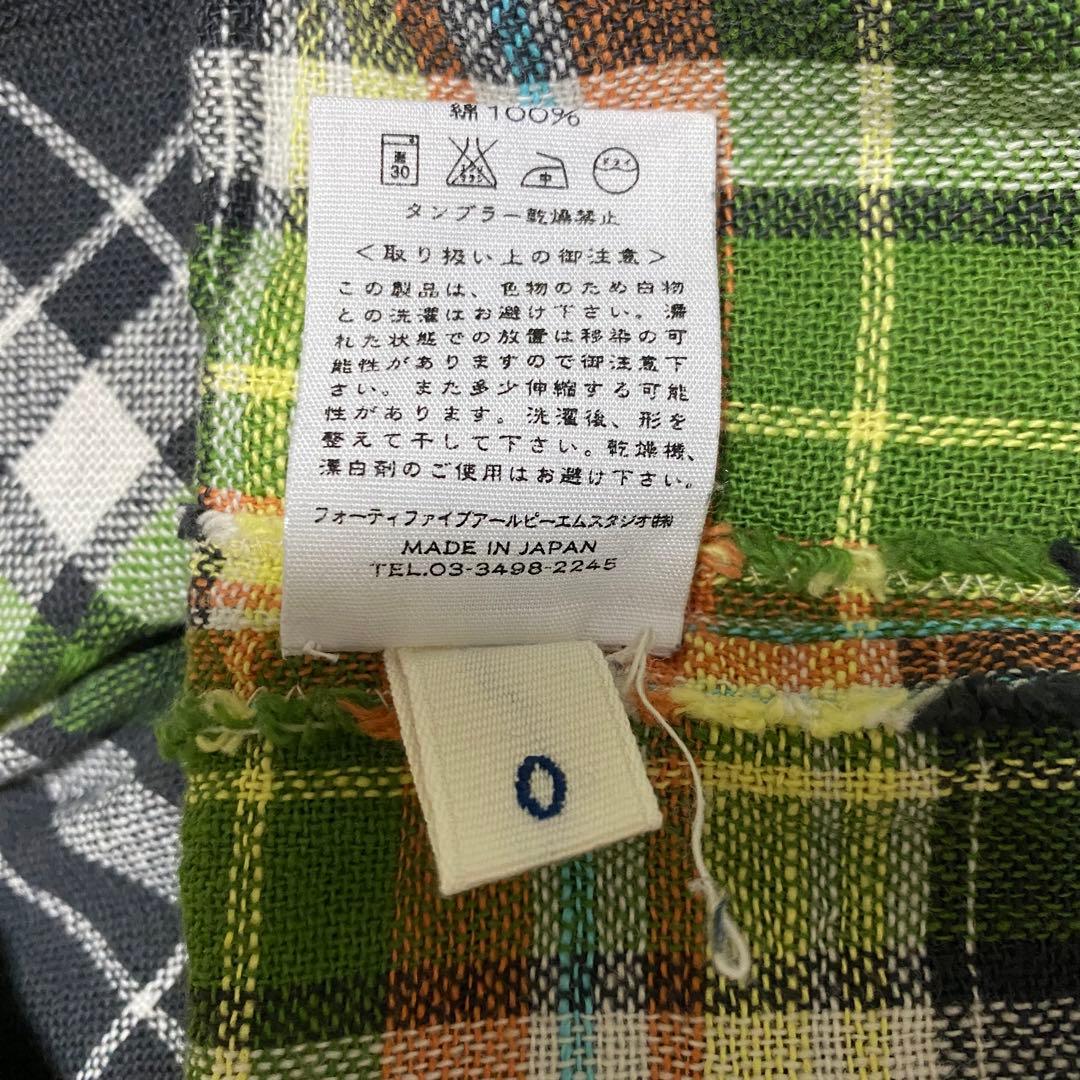 45R チェック　カーディガン　ポンチョ