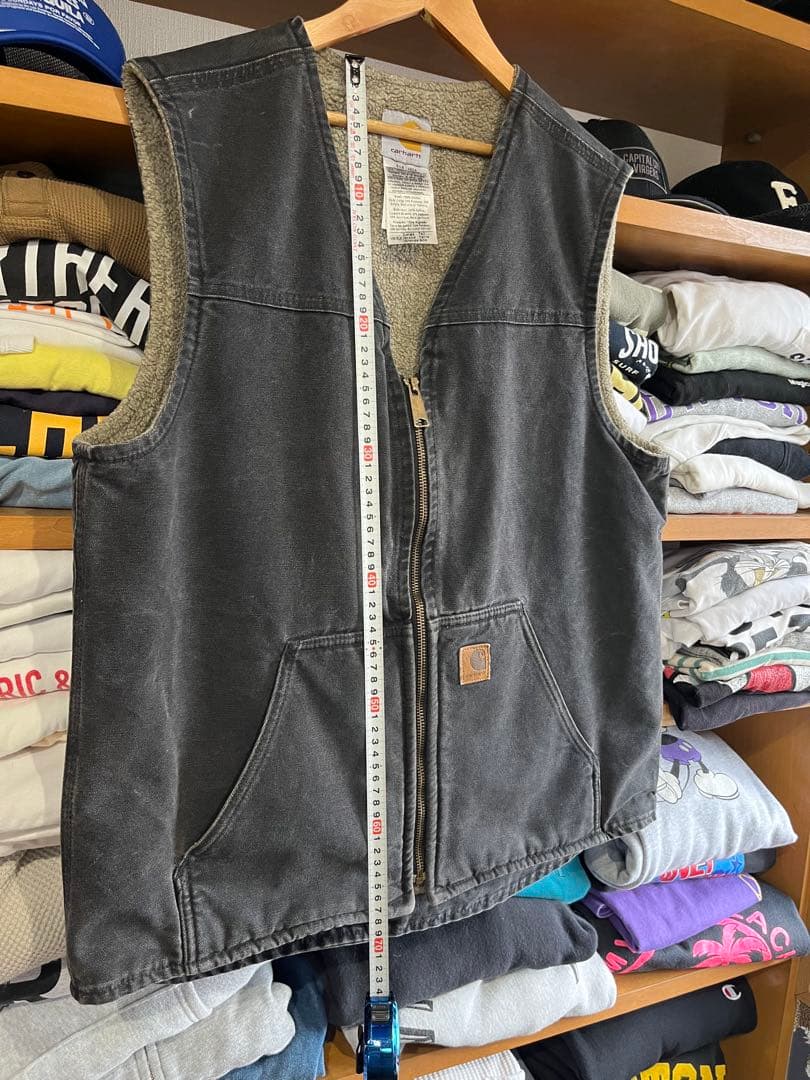 Carhartt ダックベスト Lサイズ　ダークグレー　襟なし希少
