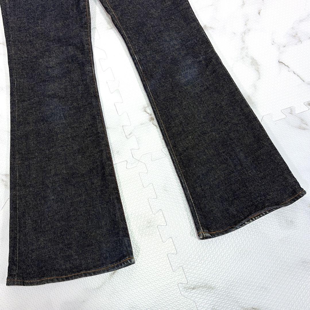 【美品】MOUSSY デニム フレア MVS ストレッチ セルビッチ 濃紺 24