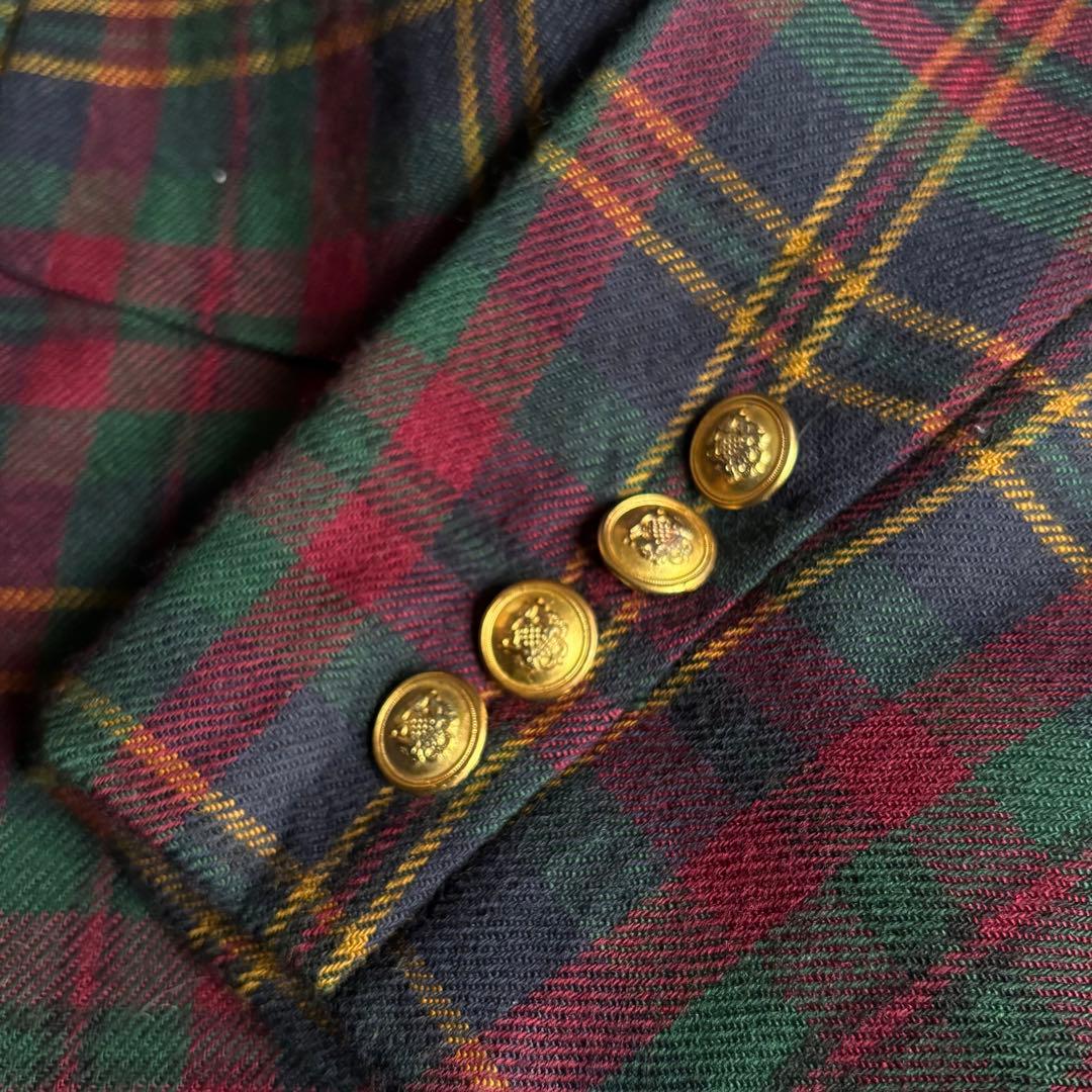 【90s RALPH LAUREN】ウールジャケット　タータンチェック　usa製