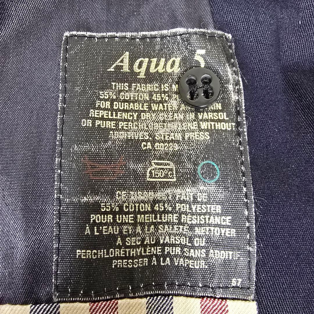 アクアスキュータム トレンチコート クラブチェック Aqua5 ネイビー XL