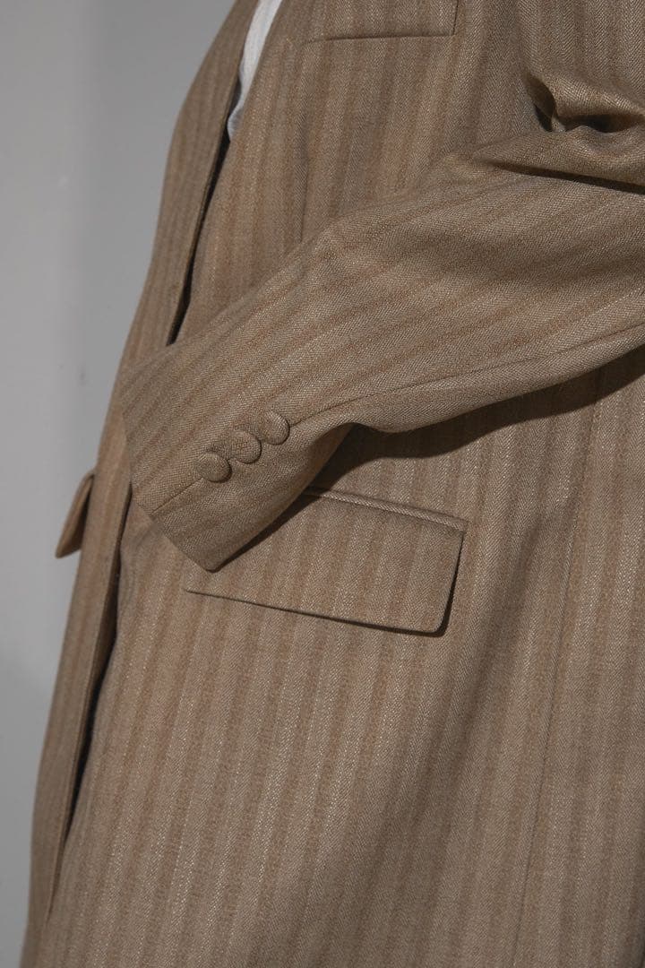 新品 andrea&co. ストライプノーカラーコート コート タグ付き