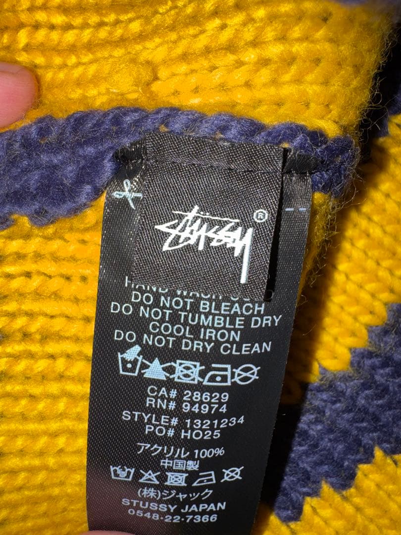 STUSSY ビーニー ネイビー Sロゴ