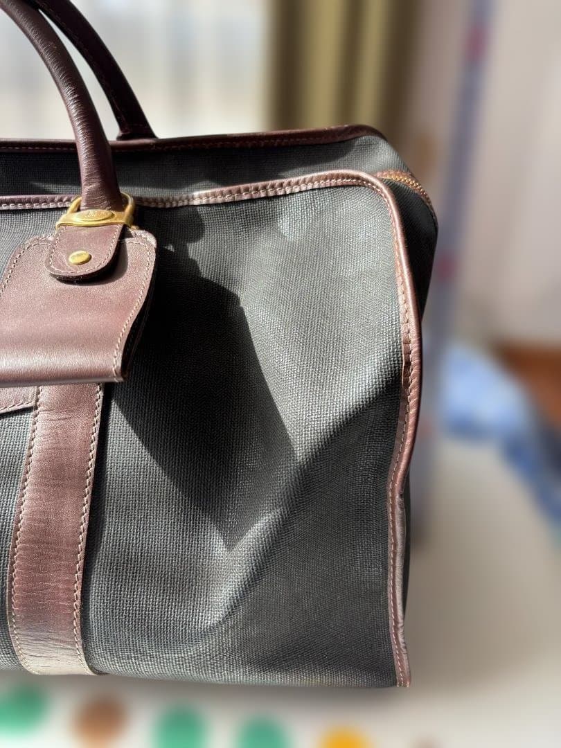 Dunhill　ダンヒルボストンバッグ 茶色 キャンバス