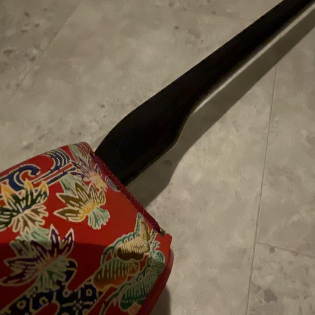 ヴィンテージ 沖縄　かんから三線　ハイビスカス　カンカラ三線　レトロ