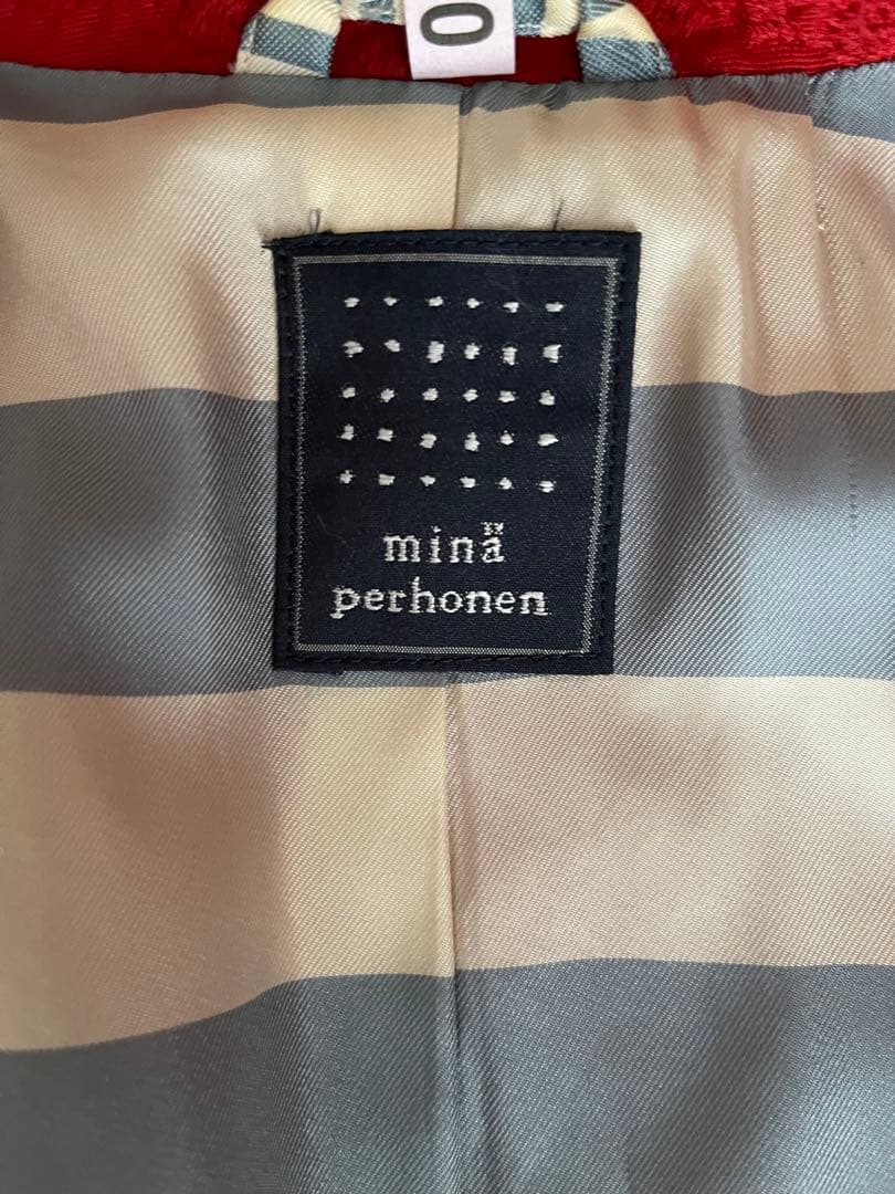 minä perhonen レッドロングコート総刺繍