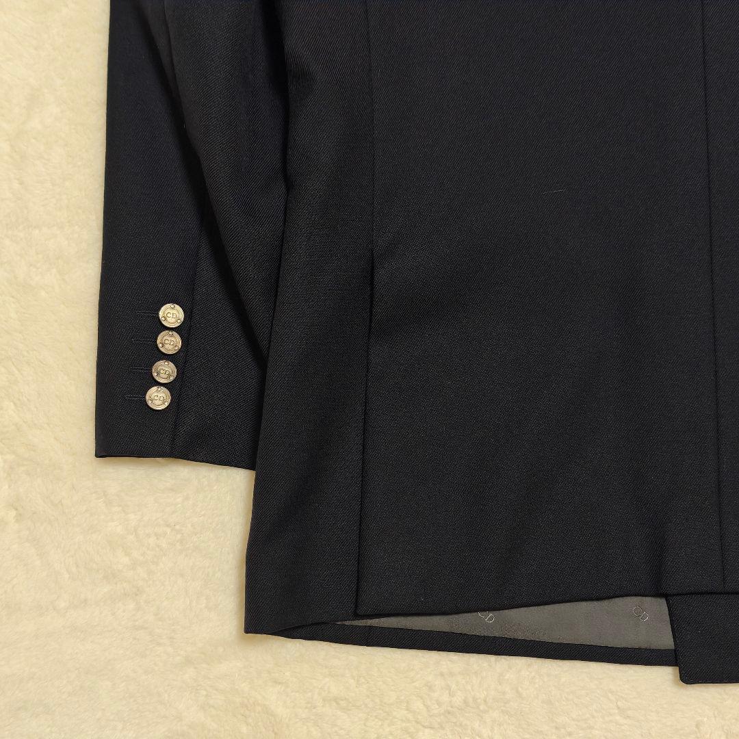 美品✨　クリスチャンディオール　銀ボタン　ダブルテーラードジャケット　紺ブレ　L