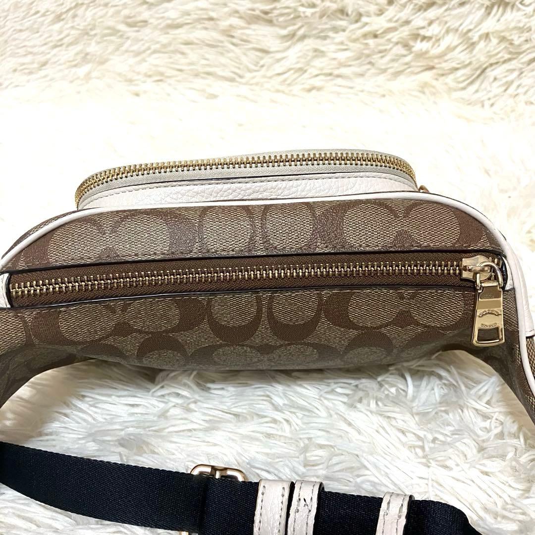 COACH＊ ウエストバッグ レザー シグネチャーアイボリー