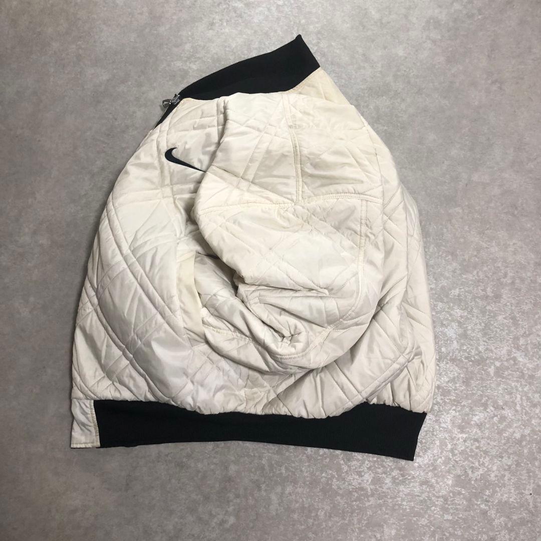 90s NIKE リバーシブル ボンバージャケット L 黒 白 中綿キルティング
