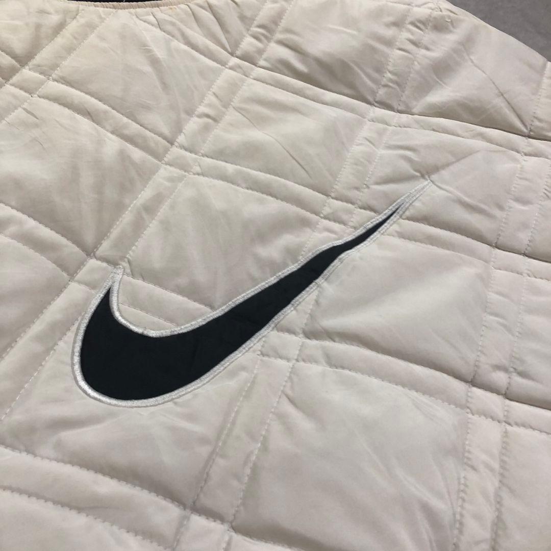 90s NIKE リバーシブル ボンバージャケット L 黒 白 中綿キルティング