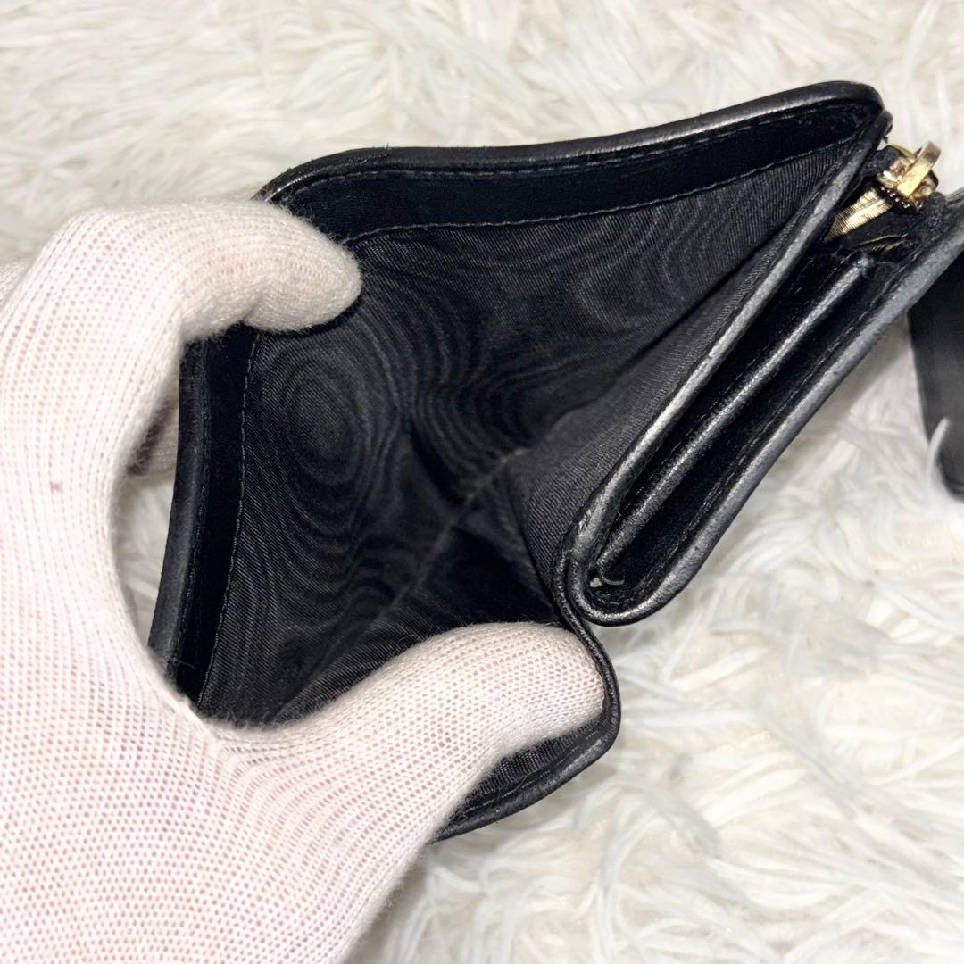 美品✨ミュウミュウ マテラッセ 三つ折り財布 L字 ファスナー ゴールドロゴ 黒