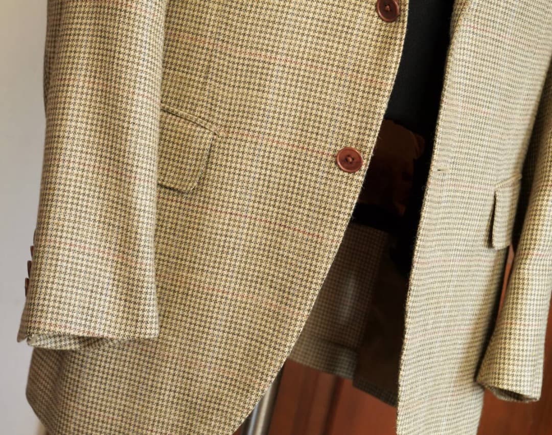 使用少　ブレザー　Woven in Scotland (毛/シルク/麻)　L