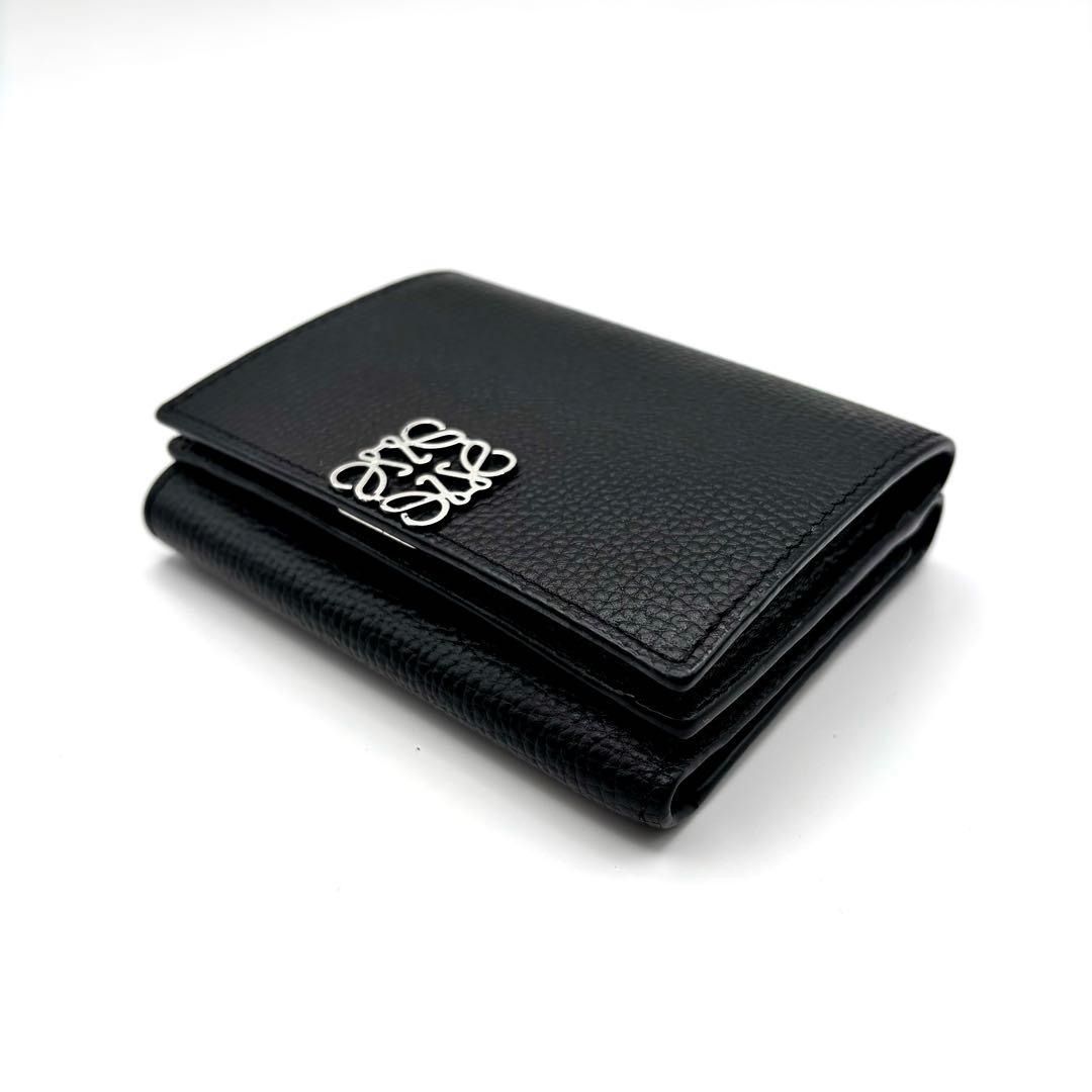 くるみ様 LOEWE ブラックレザー三つ折り財布