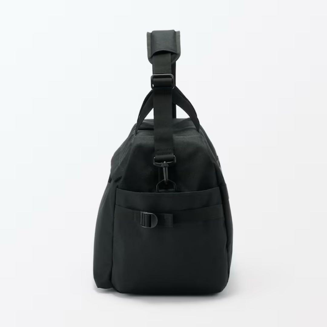 無印良品『新品☆撥水ボストンバッグ ブラック 縦３２×横５０×マチ２３ｃｍ』