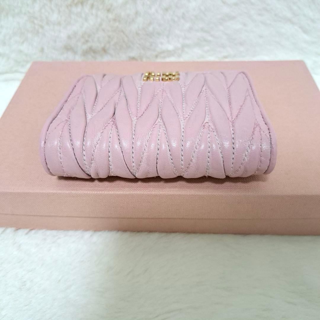 ✨極美品　RFID搭載✨ミュウミュウ　二つ折り　マテラッセ　キルティング　ピンク