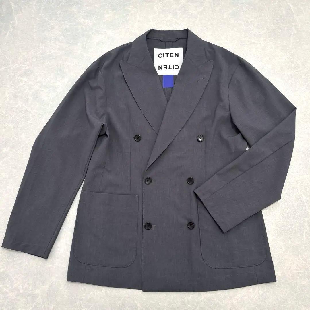 【美品】CITEN セットアップ 軽量 ジャケット ワイドパンツ M 春 グレー
