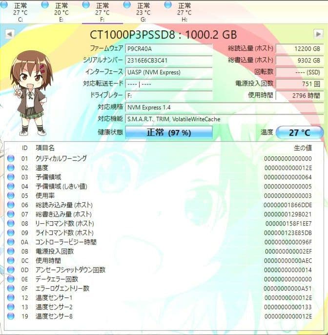 M*a様 Crucial P3 Plus M.2 2280 1TB SSD