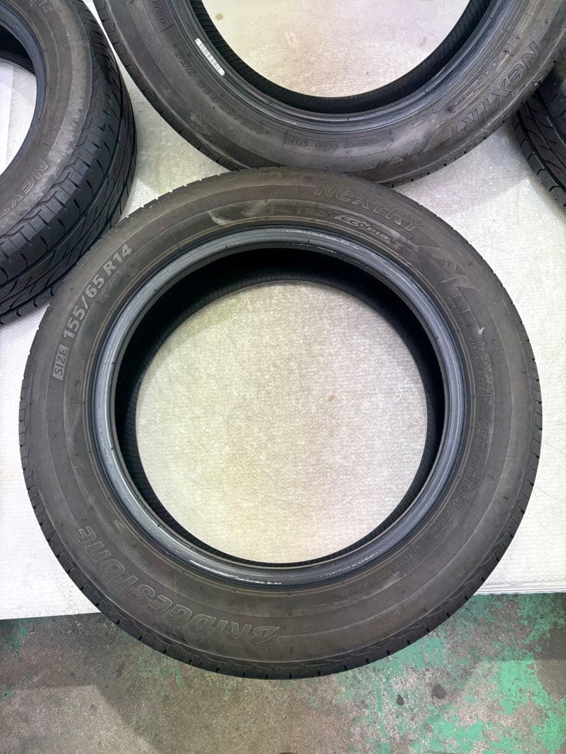 富山県☆155/65R14 ブリヂストンNEXTRY 4本 8分山