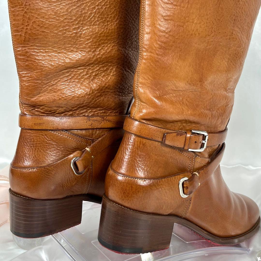 【極美品】RALPH LAUREN レザー ブラウン ロングブーツ 8B 25