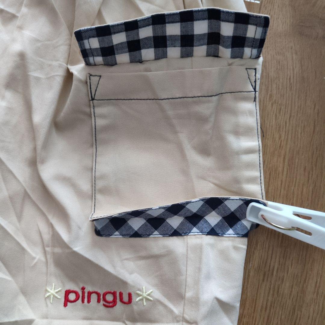 Pingu チェック柄フード付きベスト・Ｔシャツ・ショートパンツセット　ピングー