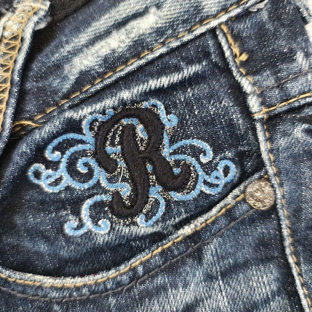 【希少】レッドペッパー デニム 25 蝶バタフライ刺繍 ローライズ Y2K