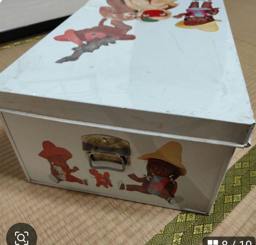 メル88777☆ レア☆ブリキ 衣装ケース ２個セット 昭和レトロ
