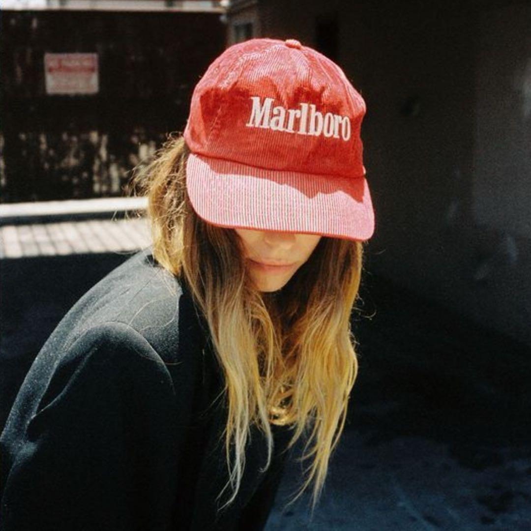 マルボロ Marlboro コーデュロイキャップCAP ハトメ仕様 刺繍ロゴ