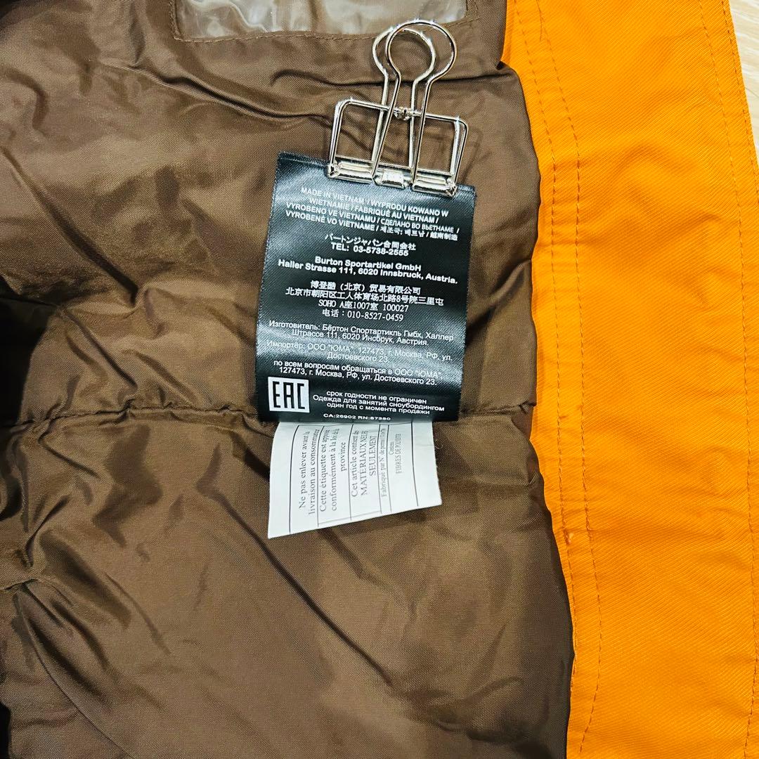 値下げ中！Burton（バートン）スノーボードジャケット フード付きオレンジ