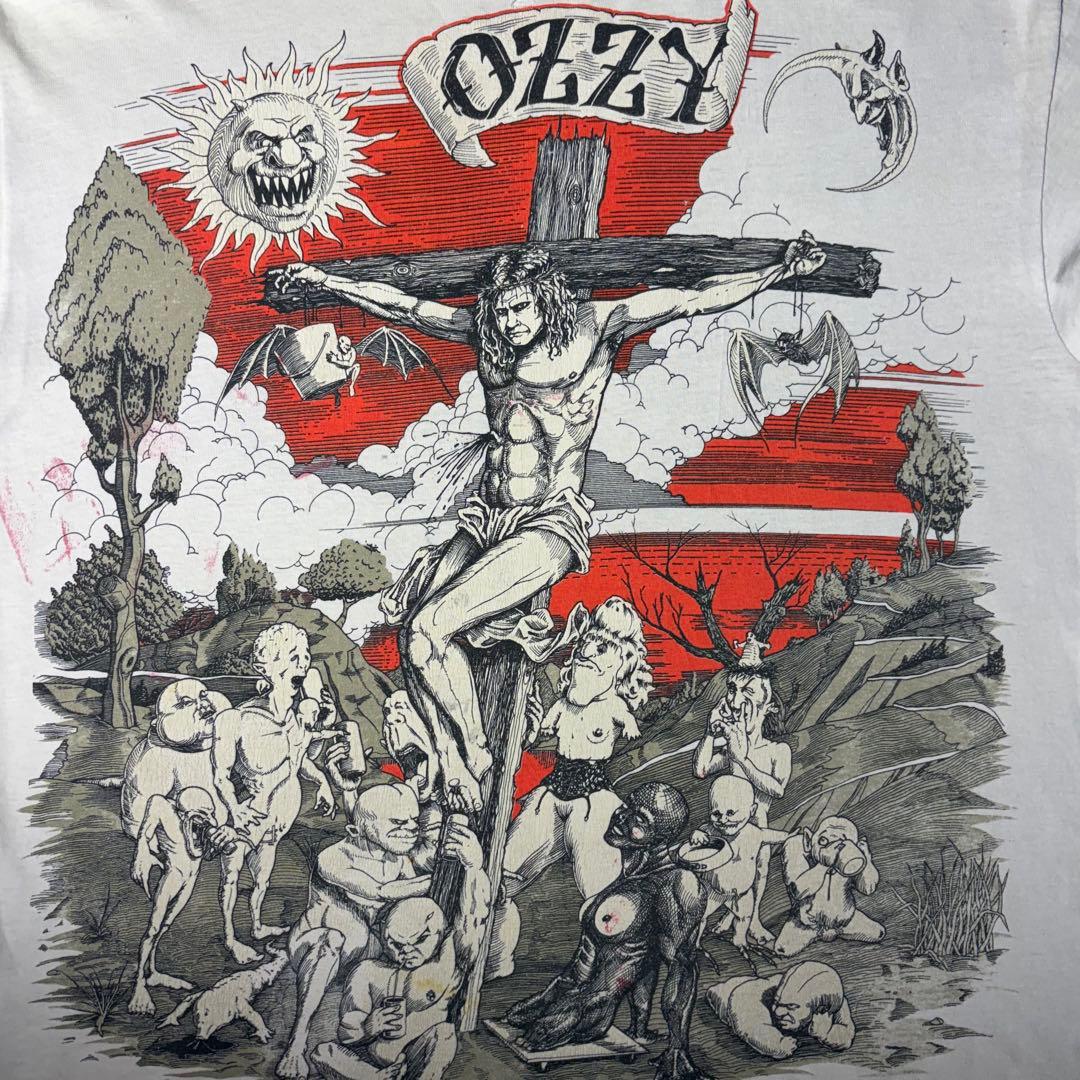 90s Ozzy Osbourne ヴィンテージTシャツ キリスト　一点物　ボロ