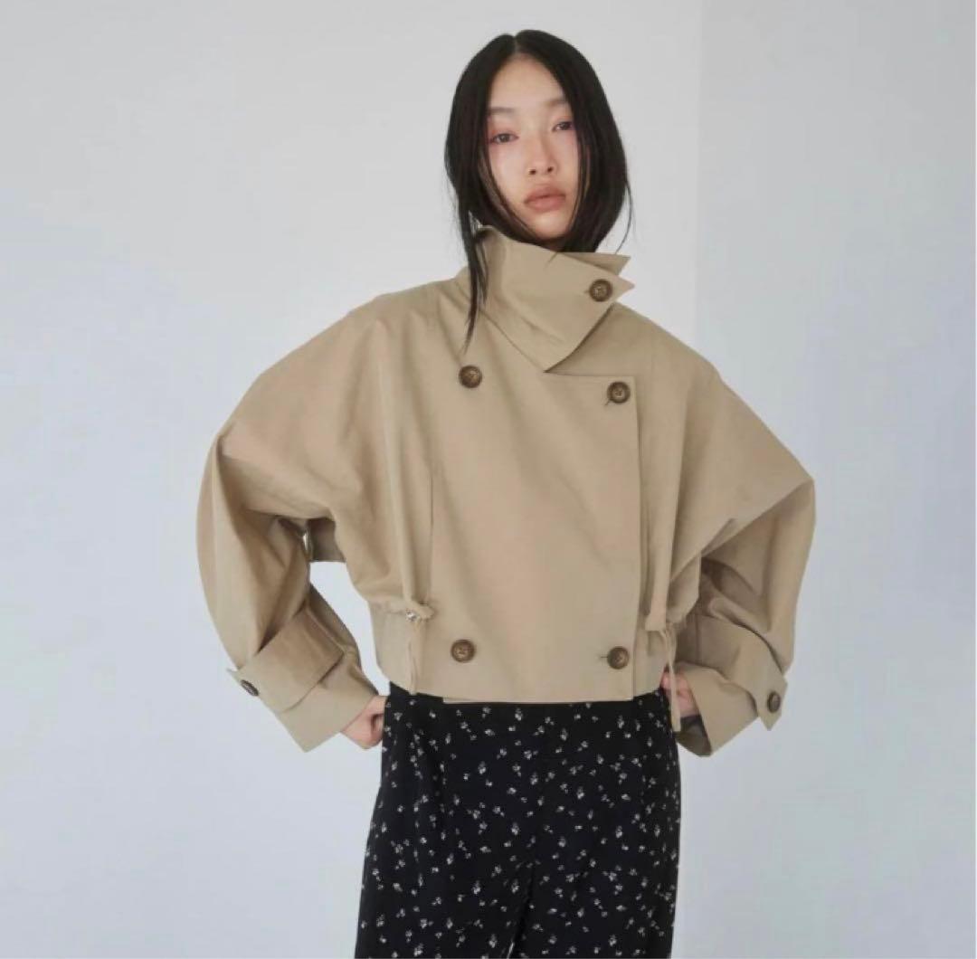 Multi collarショートトレンチコート　ベージュ