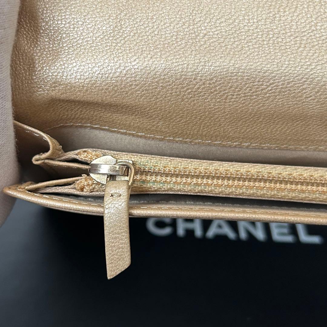 セール　シャネル CHANEL カメリア ラムスキン 財布　ココマーク　ピンク