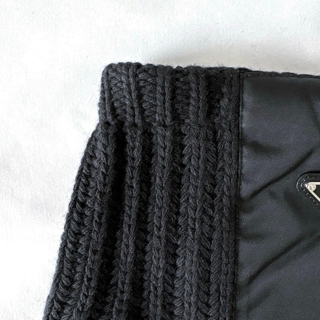 PRADA 25aw ウール×Re-Nylonトライアングルロゴネックウォーマー
