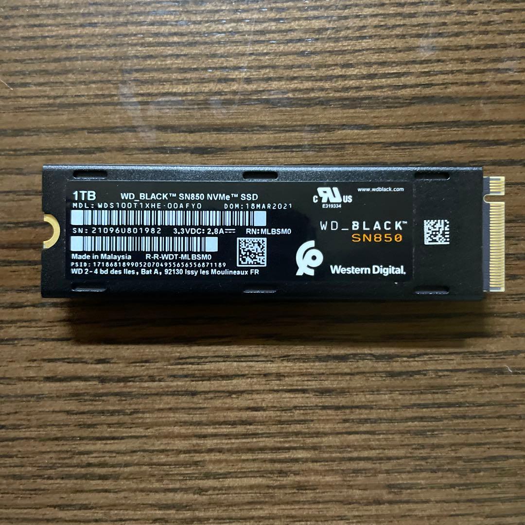内蔵型SSD WD_BLACK SN850 1TB NVMe SSD