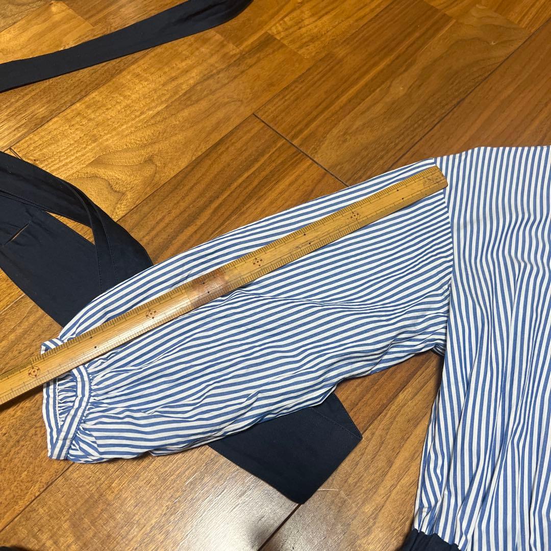 Burberryブルーレーベルクレストブリッジ　ストライプ柄切替ワンピース　38