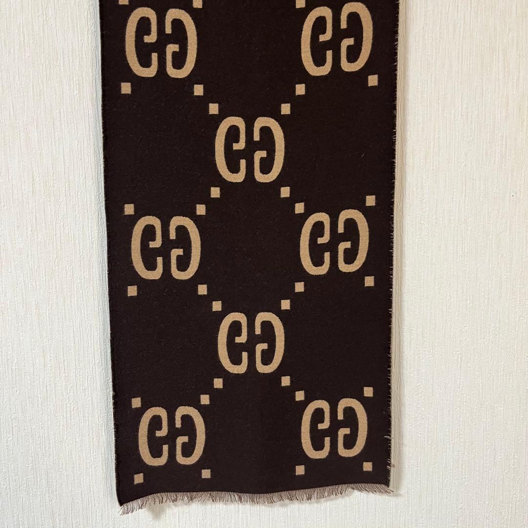 【国内正規品】グッチ Gucci GGジャカード ウールシルク スカーフ