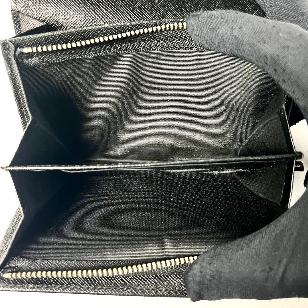 希少✨バーバリー ２つ折り財布 ノバチェック レザー キャンバス ブラック